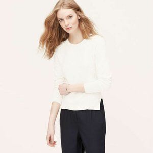 NWT ANN TAYLOR LOFT Ivory Lace Edge Sweater XS-XL